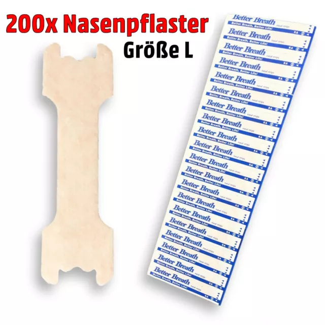 200x Nasenpflaster Better Breath Nasal Strips Pflaster Besser Atmen Schnarchen L