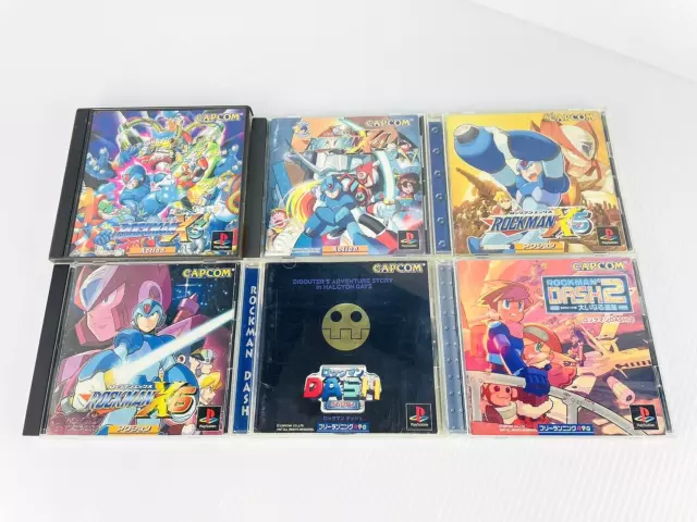 PS1 Rockman X3 X4 X5 X6 Dash 1 2 Megaman Lot 6 Playstation 1 NTSC-J Game Japan