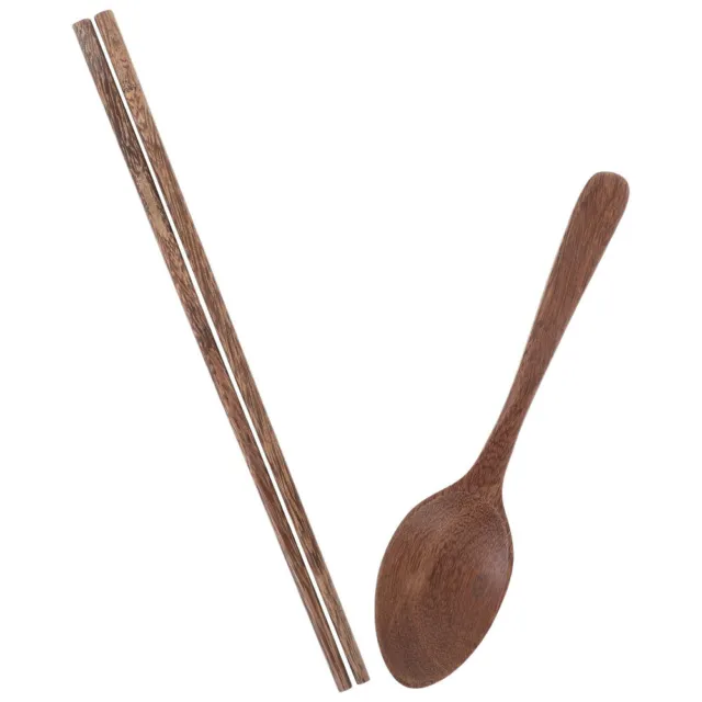 Juego de cucharas de madera vajilla de viaje palillos coreanos cubiertos de cocina