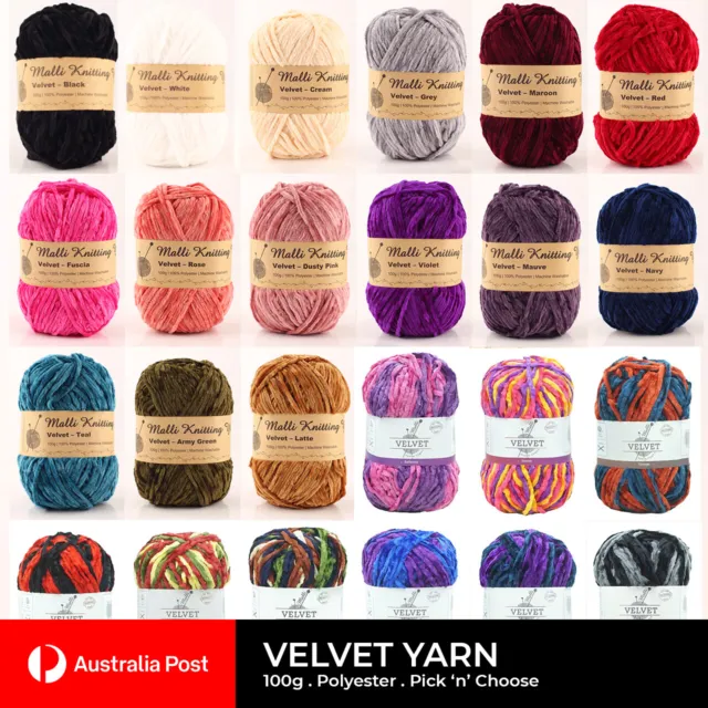 Velvet Knitting Yarn Malli Knitting Chunky Wool Crochet 100g Balls Soft Craft