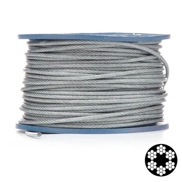 Acier Inox Câble de Traction 1-8mm V4A 316 5 Mètres 1.4401 7x7 7x19 Treuil