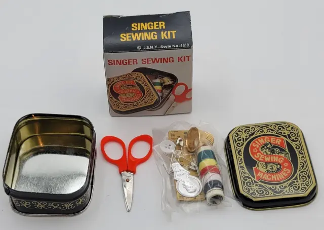 LOVELY Vintage NAPIER Sewing Kit Box,Gold Tone Metal Box,Round Thimble – A  Vintage shop