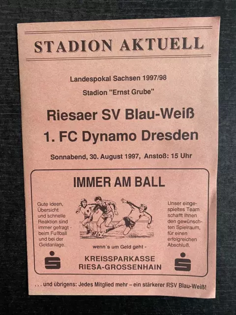 Landespokal Sachsen 97/98 Riesaer SV Blau-Weiß - 1. FC Dynamo Dresden 30.08.1997