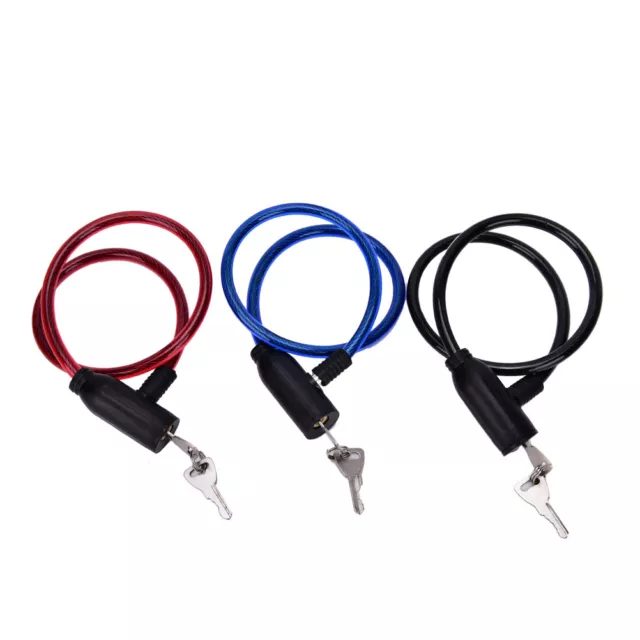 Cycling 8x640mm Cable Anti-Theft Bike Bicycle Scooter Safety Lock With 2 Key ~hf