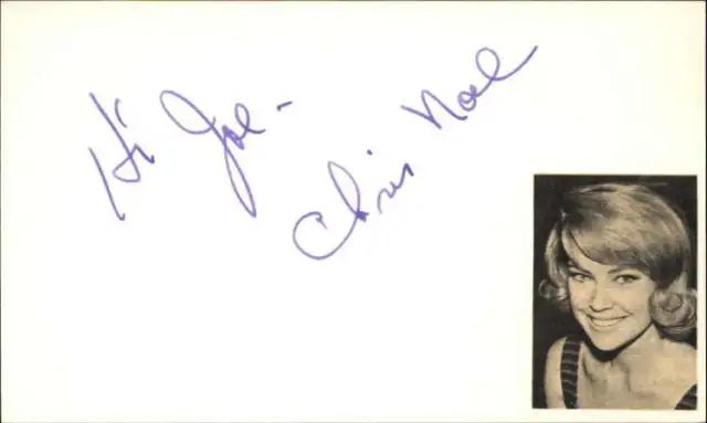 Chris Noel Actress Signed 3" x 5" Index Card