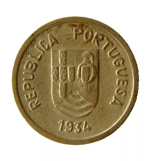 Rare Portugal - India Coin - 2 Tangas 1934 Scarce - Xf - Km# 20 🇵🇹 🇮🇳