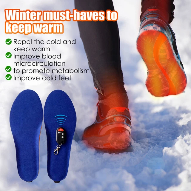 USB Electric Heated Shoe Insoles Sock Feet Heater 3 Temperatures Adjustment NEW