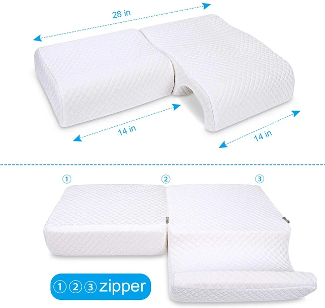 Homca Memory Foam Pillow For Couples - Adjustable Cuddle Pillow Anti Pressure Ar 2