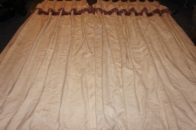 Crema su misura su crema floreale foderata nappa pelmet n. tende pr L 85"