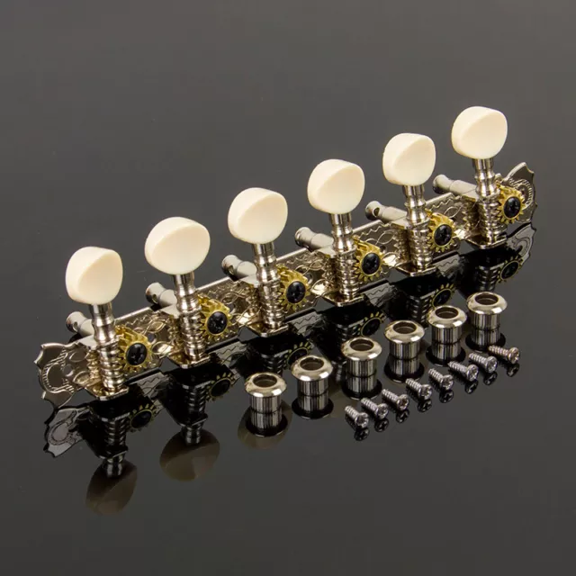 Machine Heads Classic White Chrome Key For Folk Nickel Guitar Tuning Pegs Tuners