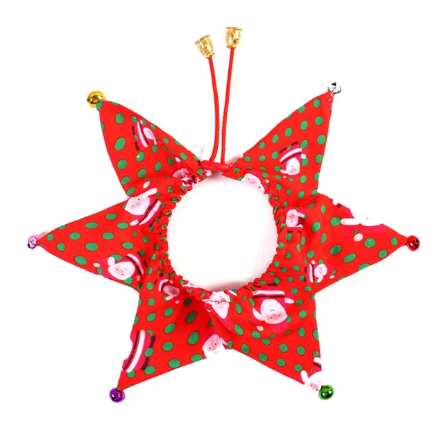 2Pcs Katze Weihnachten Kostüm Pet Hals Zubehör Katze Kragen Bandana mit Glocke 3