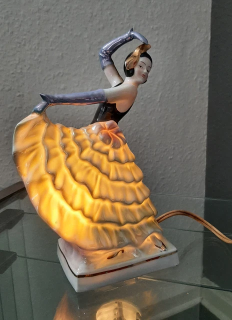 ART DECO Rauchverzehrer *Tänzerin* Nachtlampe Parfumlampe Leuchtobjekt TOP