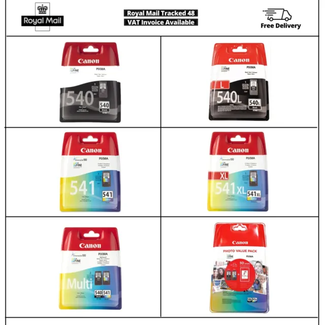 Genuine Canon PG-540/ XL CL-541/ XL CMYK Ink Cartridges for MG3650 MX525 TS5151