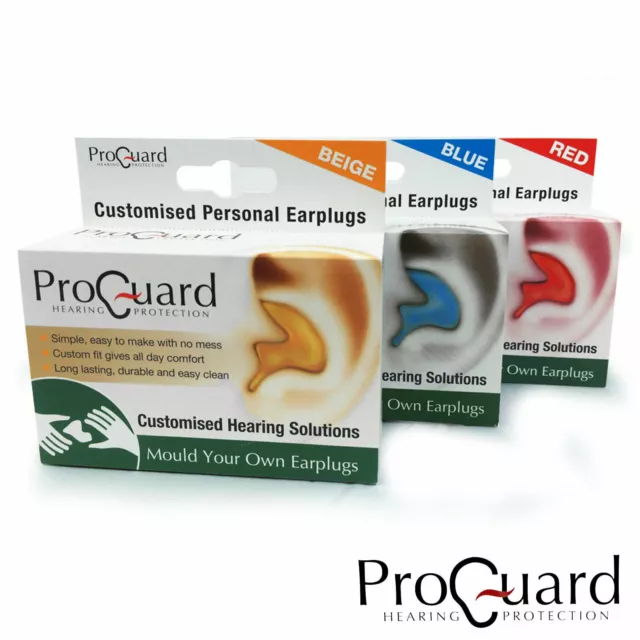 Proguard MYO Mould Your Own Earplugs Ear Plugs Red Blue or Beige 2