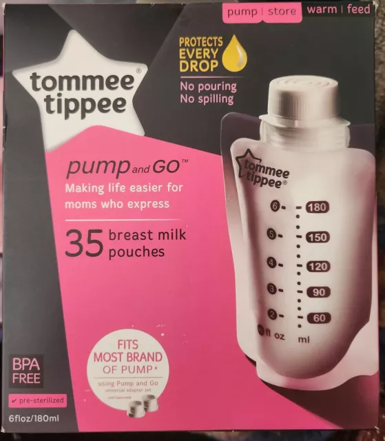 Tommee Tippee  Pump and Go 35 Breast Milk Storage Bags, For Storing & Freezing