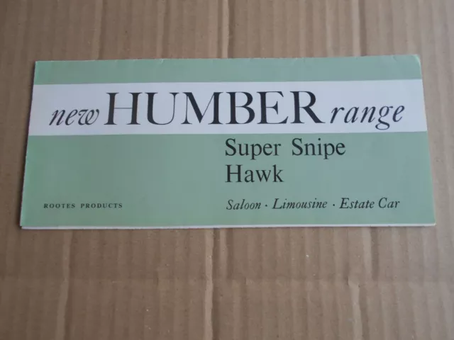 Humber Hawk and Super Snipe Range Original sales brochure