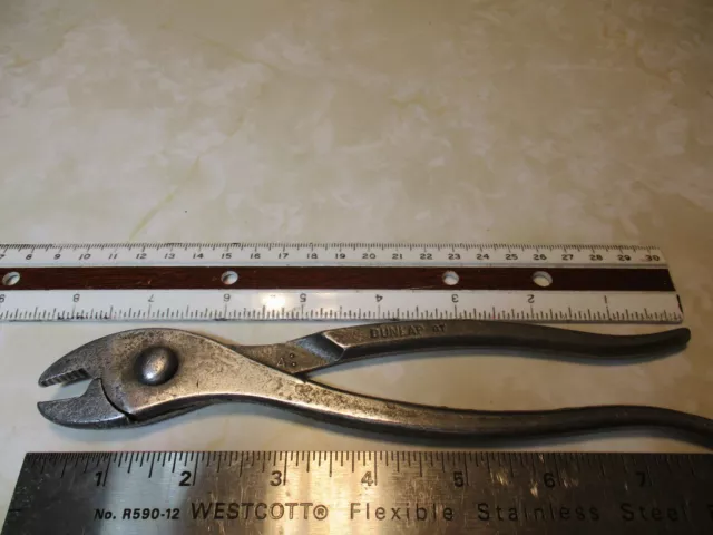 Rare Vintage Dunlap "BT" Battery Pliers 8"  Long (VlChek made) Also marked "4 :"