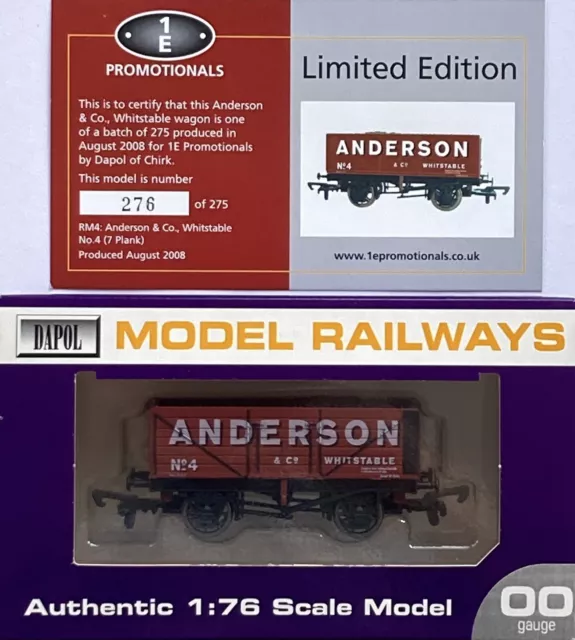 Dapol 00 1E Promotionals 7 Plank 10T Open Wagon Anderson of Whitstable #4 L/E