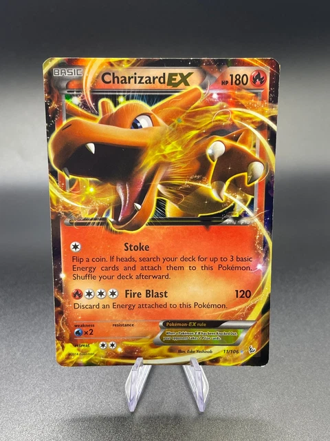 Charizard EX Ultra Rare Pokemon Card  #11/106 From Flashfire XY Set,  Lightly Played Condition
