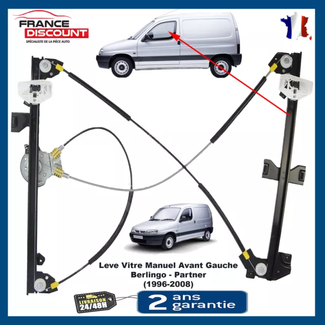 Mecanisme de Leve Vitre Manuel Avant Gauche Chauffeur pour Berlingo ou Partner