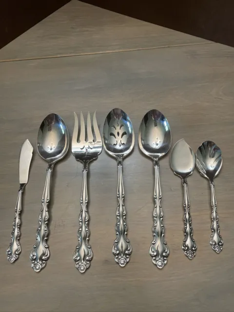 7 Piece Oneida Community Silver plated Beethoven Serving Set Vtg-beautiful