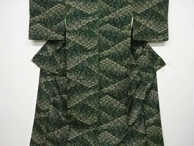 6285096: Japanese Kimono / Vintage Kimono / Tsumugi / Woven Trees