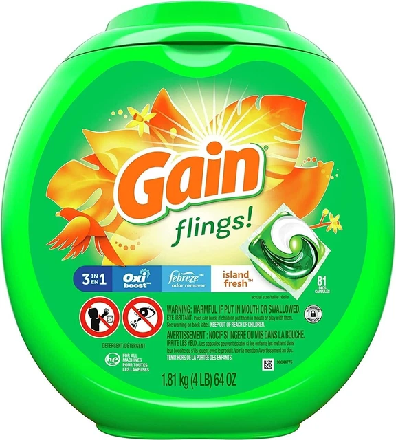 GAIN FLINGS! LAUNDRY Detergent Soap Pods plus Aroma 81 Count (Pack of 1