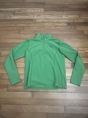 The North Face Girl's  1/4 Zip Green Fleece Pullover Warm Soft Layer Size XL
