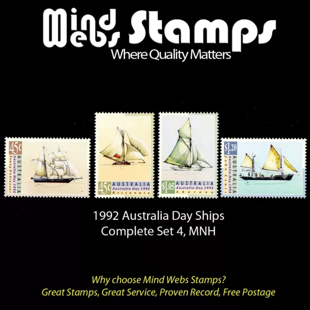 Australian Decimal Stamps, 1992 Australia Day Ships, Complete Set 4, MNH