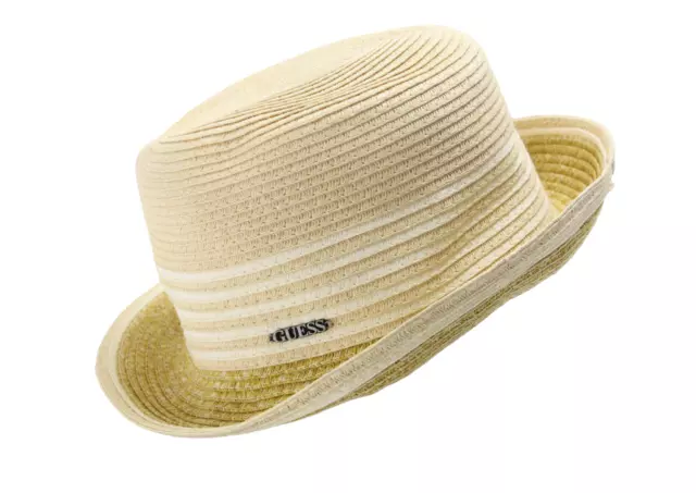 Sombrero GUESS Para Mujer TALLA ÚNICA Trenzado Rayas Logo Informal Beige