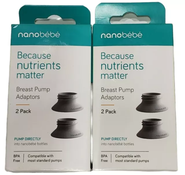 Nanobebe Breast Pump Adaptors 2 Pack Lot of 2 BPA Free New