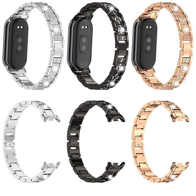 Cinturino in acciaio inossidabile Cinturino in diamanti per Mi Band 8 Smartwatch