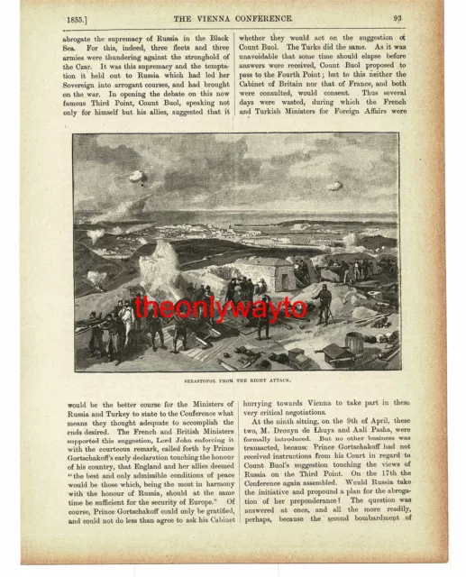 Sebastopol From The Right Attack, Crimean War, Book Illustration (Print), c1895