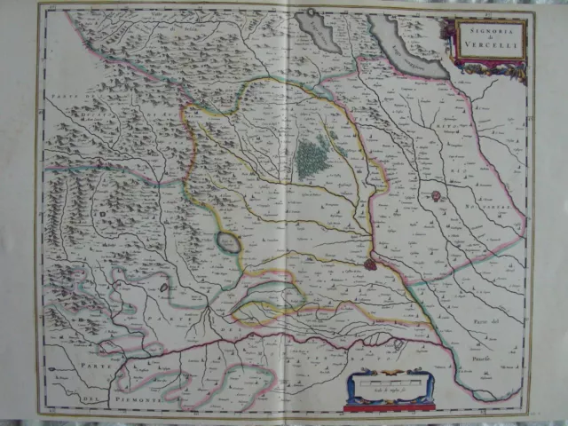 Mappa Signoria Di Vercelli 1640 Torino Piemonte Novara Casale Pavia Ivrea Sesia