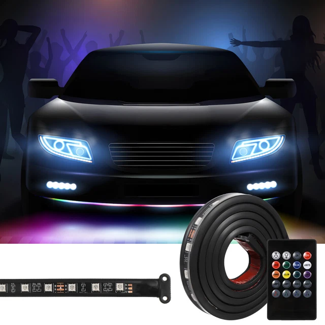 Kit LED Ambiance Voiture - 6 Bandes Multicolores 12V/12W, Universel, Autorisé Sur Route