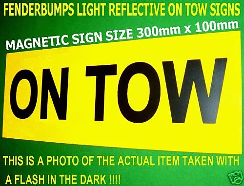 On Tow Reflective Magnetic Flexible Rubber Plate Recovery Towing Vehicle Sign