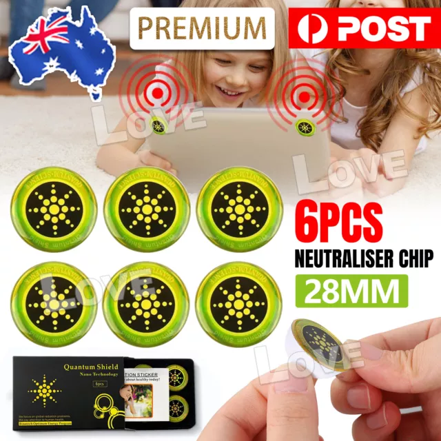 6x Anti Radiation Quantum Shield EMF Protection Neutraliser Chip Phone Stickers