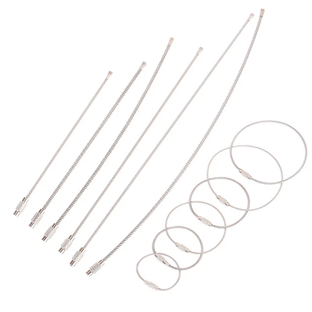 20 pz portachiavi cavo fune metallica portachiavi acciaio inox portachiavi carabiniere chiave cavo R LN