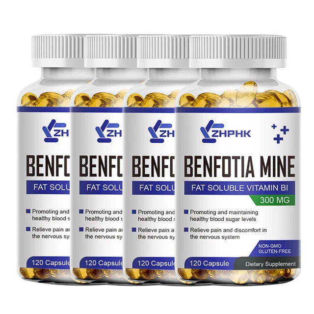 300mg Benfotiamine Capsules - 240 Count - Fat Soluble Vitamin B1 Supplement
