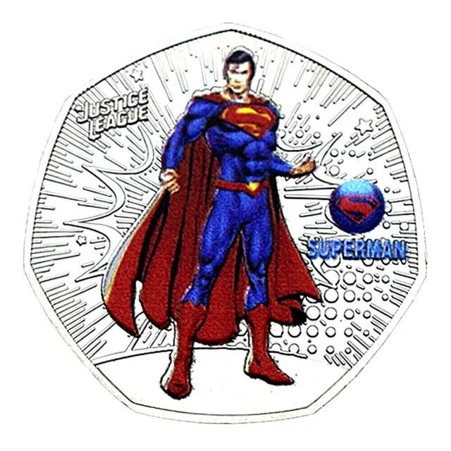 Super Man Silver Coin Justice League of America Marvel Walt Disney Heroes Legend