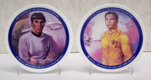 1991 Star Trek Hamilton Mini Porcelain Collector's Plates KIRK & SPOCK 053023WT