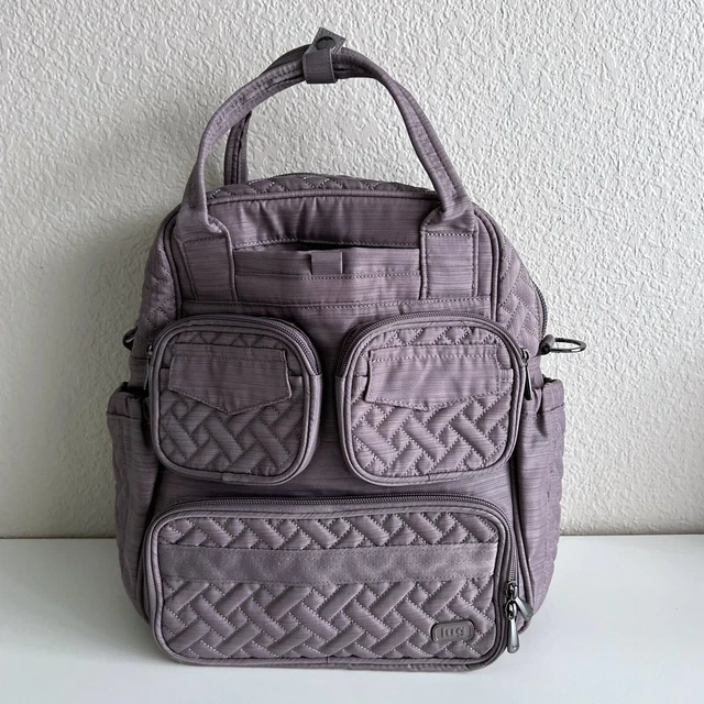 Lug Women's Mini Puddle Jumper Tote Bag Taupe Gray Crossbody Overnight Travel