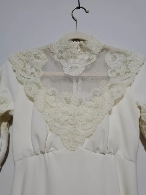 Wedding Dress Alfred Angelo Edythe Vincent Sz 2 Lace Acetate 60s Wedding cream 3