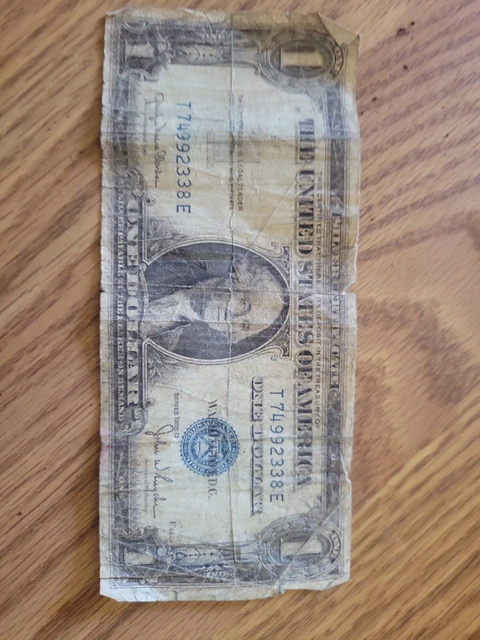 1935-D $1 One Dollar Bill, Blue Seal, Silver Certificate F-6224