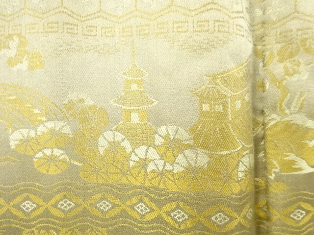 6494161: Japanese Kimono / Antique Mens Haori / Doro Oshima Tsumugi / Woven Deer