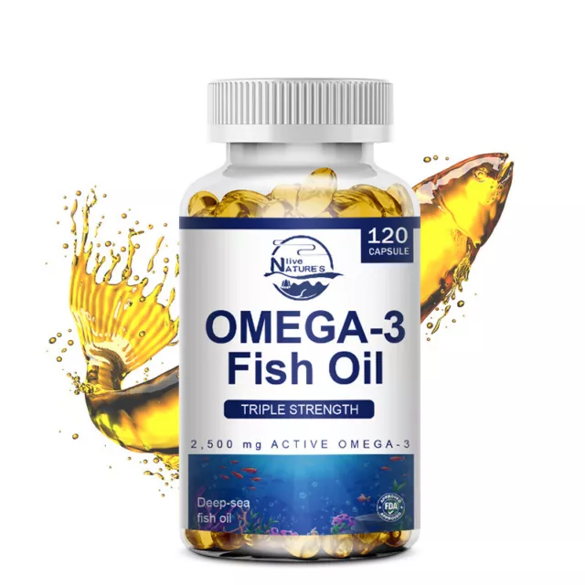 Omega 3 6 9 2160 mg - 120 Kapseln Fischöl hochdosiert Fettsäuren EPA DHA Vitamin