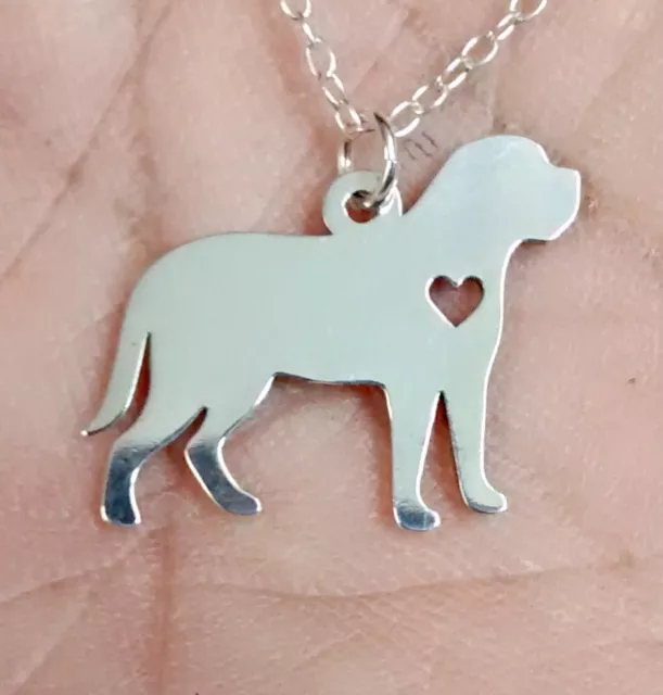 Mastiff Necklace - Sterling Silver Jewelry - Gold - Rose Gold - Engrave - Gift