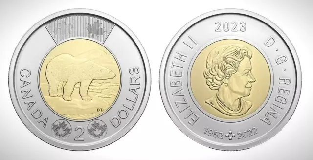 Canada 2023 - Proof Like BU Toonie - Special QEII Double Date Coinage!!