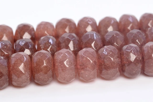 8x5MM Brown Jade Beads Grade AAA Faceted Rondelle Gemstone Loose Beads