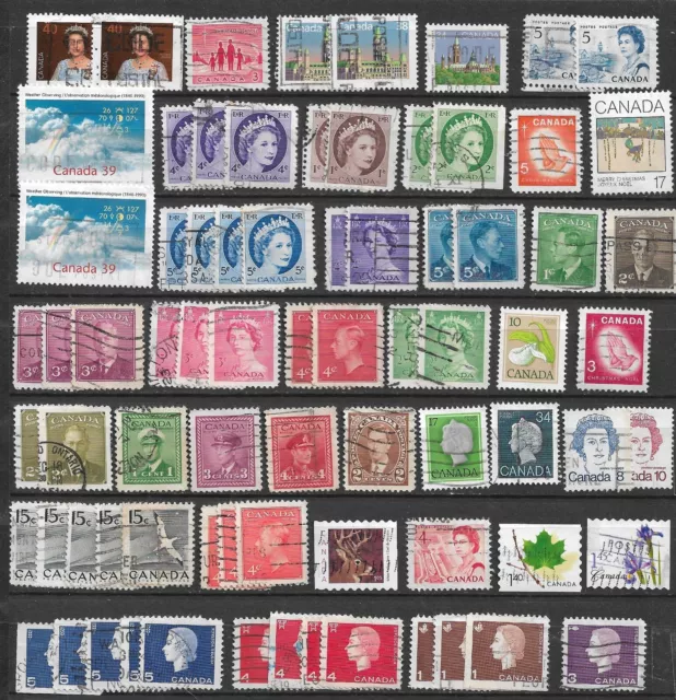 CANADA  Lot timbres.